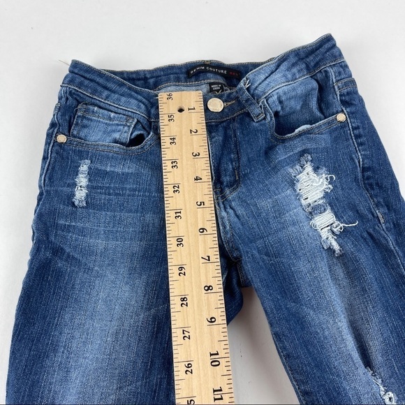 Denim Couture Red Jeans Womens 0 Blue Denim Distressed - Picture 8 of 11